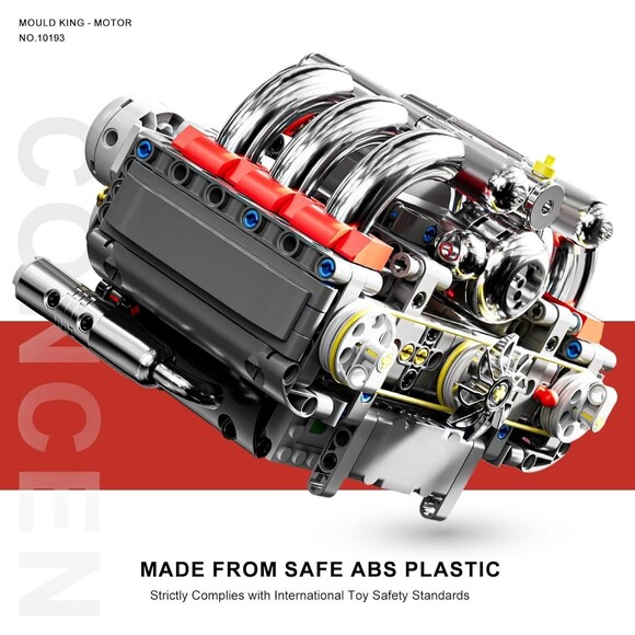 Mould King 10193 Mini V8 Engine Kits That Moves Building Blocks 609 Pcs 14+ STEM - Picture 5 of 16